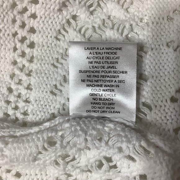 Classic Editions Cardigan Women’s Size Medium Open Front Cotton White - Picture 5 of 10